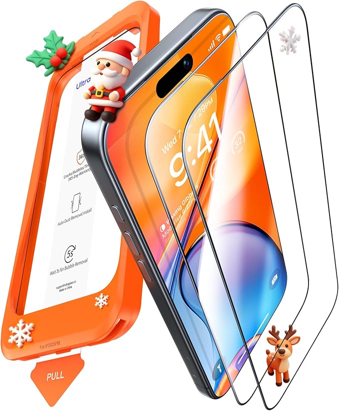UltraGlass TOP 9H+ Armor for iPhone 15 Pro Max Screen Protector [NO.1 Military Grade Shatterproof] Screen Protector 15 Pro Max Tempered Glass [Longest Durable] Full Coverage 2 Pack