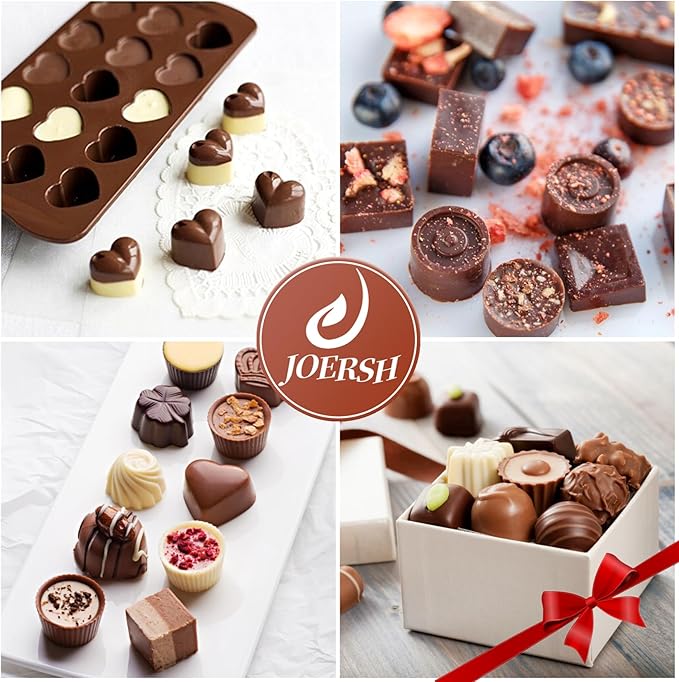 JOERSH Silicone Chocolate Mold Set, 5Pcs, 93-Cavity