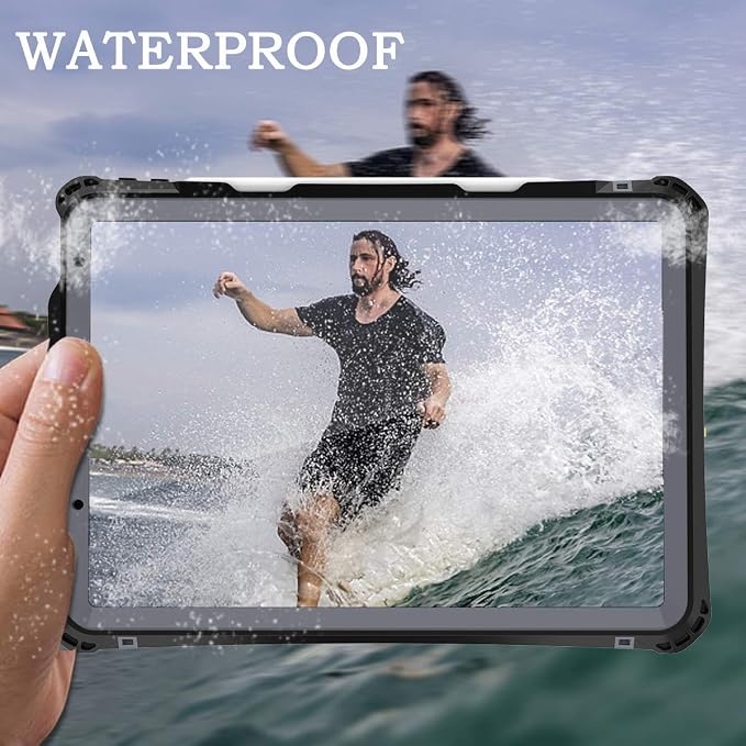 Shellbox Case for iPad Air 4th/5th Generation 2022-2020 Waterproof Dustproof Shockproof Case with 360° Full-Body ProtectionLanyard and Kickstand