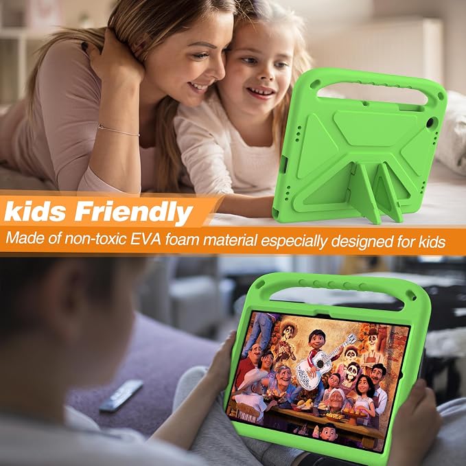 Galaxy Tab A9+ Case Kids Friendly EVA Rubber Stand Handle Grip Shockproof Protective Lightweight Cute Case Cover for Galaxy Tab A9 Plus 11 SM-X210 X215 X217 - Black