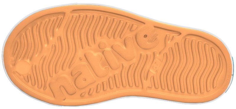 Native Shoes Unisex-Kids Jefferson Sneakers, Papaya Orange/Shell White, 7 Toddler