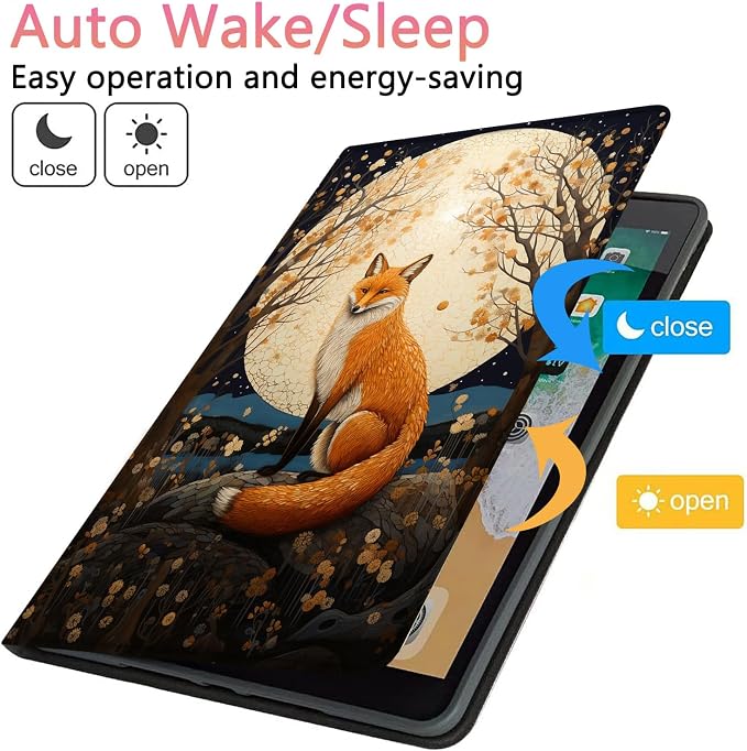 Case for iPad Pro 13 Inch M4 (2024) Slim Multi-Angle Smart Stand Cover with Automatic Sleep/Wake Function for iPad Pro 13 Inch Art Dragonfly