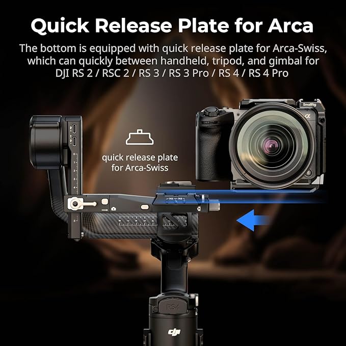 SmallRig Half Cage for Sony FX2, with Removable Top NATO Rail, Quick Release Plate for Arca, Modular Design Compatible with Original XLR Handle, for DJI RS 3 / RS 3 Pro/RS 4 / RS 4 Pro Gimbal - 5591