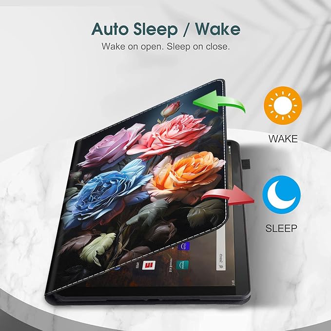Case for All-New Amazon Fire HD 10 and 10 Plus Tablet (13th/11th Generation 2023/2021 Release) 10.1 Multi-Angle Smart Stand Cover Auto Sleep/Wake Skull and Fire