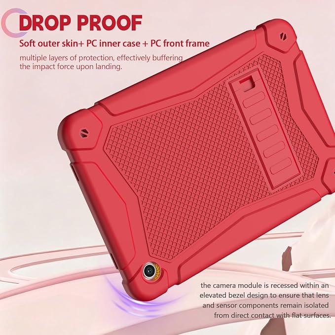 Shockproof Case for Samsung Galaxy Tab A11 Plus 11 inch 2026 with Built-in Kickstand 3 Layers Heavy Duty Protection Cover for Tab A9+ 10.9 2023 Blush Pink