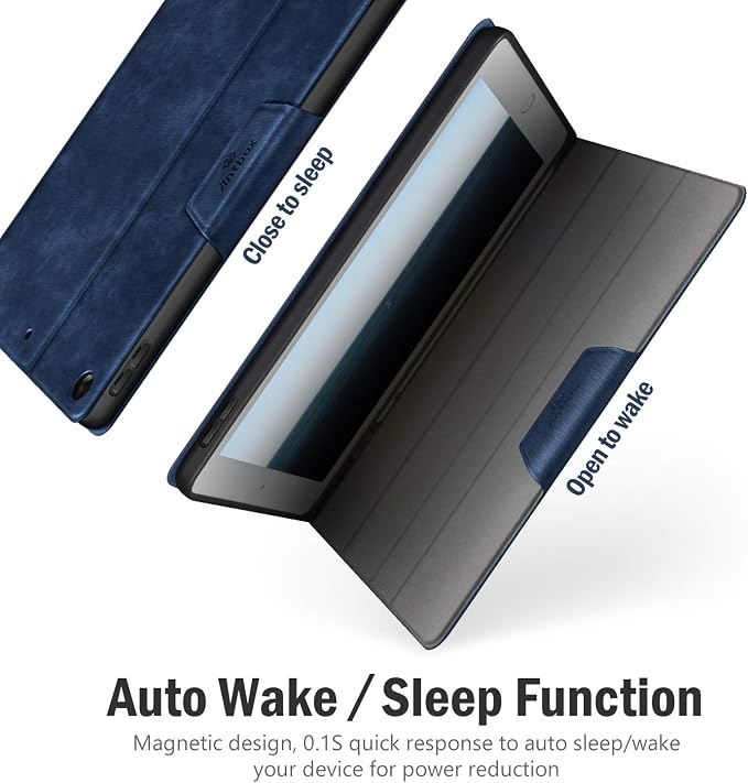 Antbox Case for iPad 9th Generation/iPad 8th/7th Generation 10.2'' Black | Built-in Pencil Holder Vegan Leather Auto Sleep/Wake