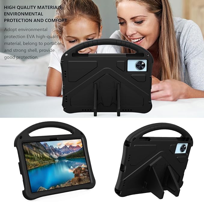 YRH Kids Case for Lenovo Idea Tab 11 inch Tablet 2025 Model TB336FU EVA Shockproof with Stand Handle Black
