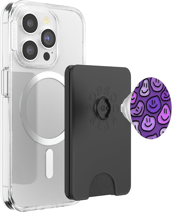 Aesthetic Lavender Purple Liquid Swirl Dripping Smile face PopSockets Adhesive PopGrip