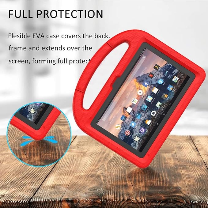 Kids Case for New Tab 7-inch 2024 Lightweight Shockproof Kid-Proof Cover with Stand Cover - Black
