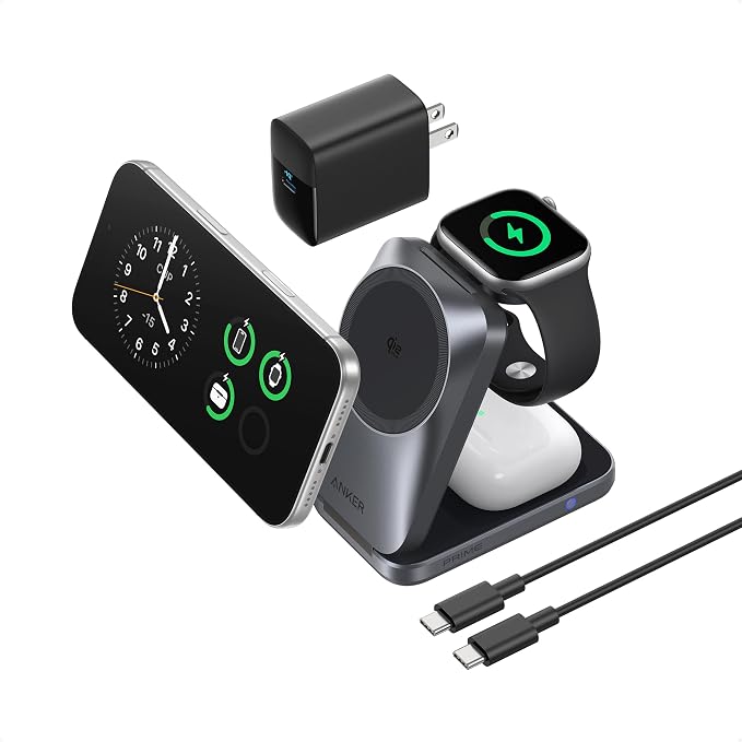 Anker Prime 3-in-1 Wireless Charging Station &amp Anker Prime Charger（160W 3-Port）