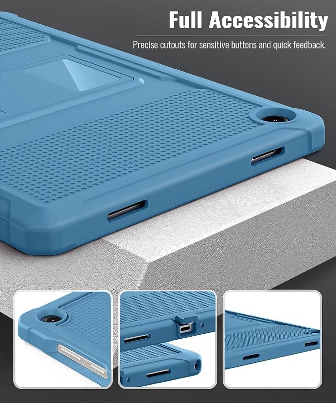 MoKo Shockproof Case Fit Samsung Galaxy Tab A11+ Plus/ A9+ 11 Inch | Full Body Rugged Stand Back Cover with Built-in Screen Protector for Galaxy Tab A11+/ A9+ Tablet Light Gray