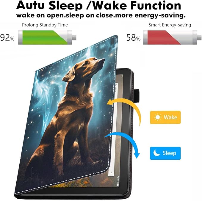 Case for Amazon Kindle Fire HD 8/Fire HD 8 Plus Tablet (12th/10th Generation 2024/2022/2020 Release) - PU Leather Folio Cover with Smart Auto Wake/Sleep Bald Eagle