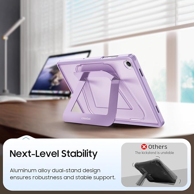 Fintie Multi-Angle Kickstand Case for Samsung Tab A11+/A9+ 11 in Black | Dual-Axis Aluminum Stand PC &amp TPU Protection Slim Frosted Hard Cover with Anti-Scratch Surface Stable Viewing Angles