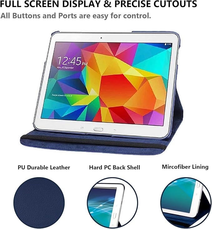 Case for Samsung Galaxy Note 10.1 inch 2012 (GT-N8000 N8010 N8013)360 Degree Rotating Stand Case Full Protective Coverwith Stylus PenScreen Film (Black)