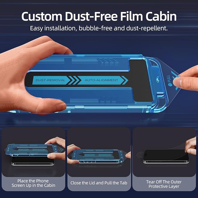 2-Pack Matte Anti-Glare Privacy Screen Protector for iPhone | Dust-Install Design | Anti-Spy Tempered Glass | Blue Light Blocking | HD Clear &amp Scratch Resistant (iPhone 17 Pro Max)