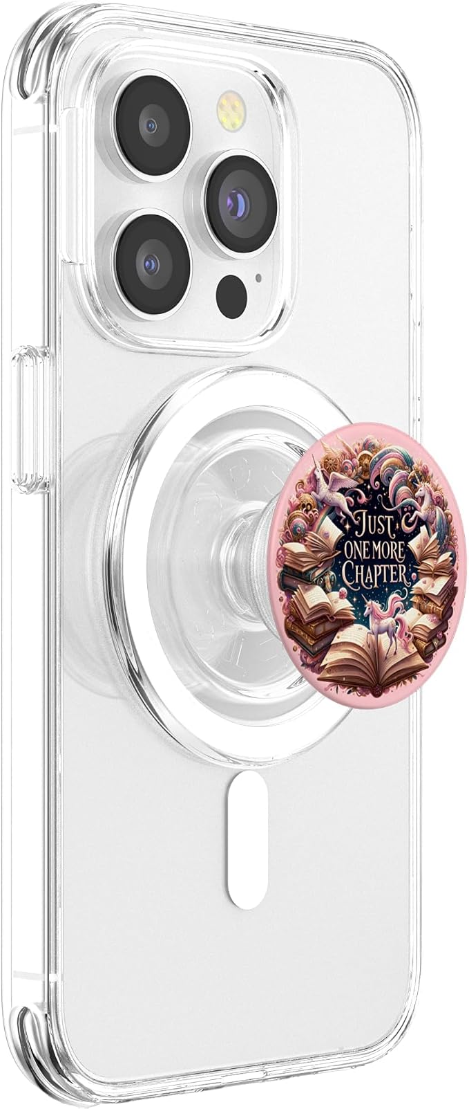 Just One More Chapter Bookish Unicorn Lover Girls Pink PopSockets Adhesive PopGrip