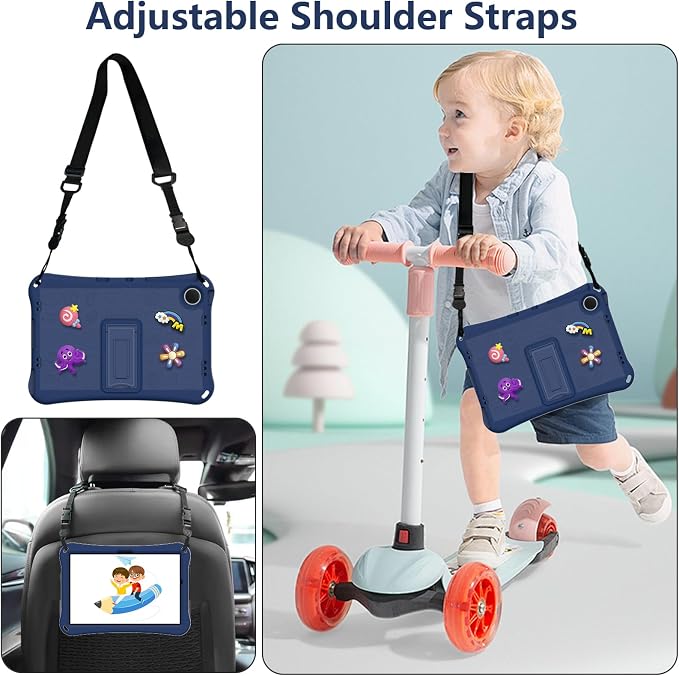 Case for iPad 10.2 Inch 2021/2020/2019/ iPad Pro 10.5 Inch/Air 3rd Gen (2019) Shoulder Strap Kickstand Children Friendly Anti-Scratch Shockproof Case Lightpurple