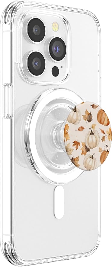 Cute Fall Pumpkin and Leaf Pattern Autumn Design PopSockets Adhesive PopGrip