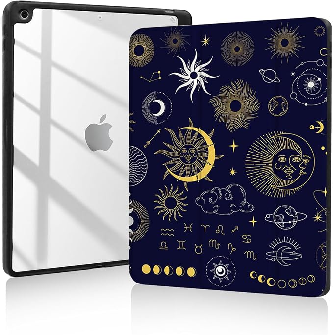 Case for iPad 9th/8th/7th GenerationiPad 10.2 inch Case Clear Back iPad 2021/2020/2019 CoverTrifold StandPencil HolderAuto Sleep/Wake UpCute Aesthetic DesignedCheckerboard