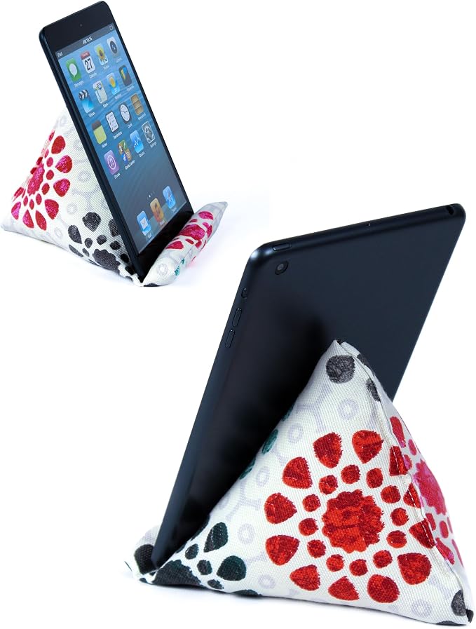 Handmade Phone Pillow Holder - The Wedge Mobile Device Stand - Fabric Phone Stand for All iPhones All Smartphones! 7 x 6.1 x 5.5 Inches (ABC)