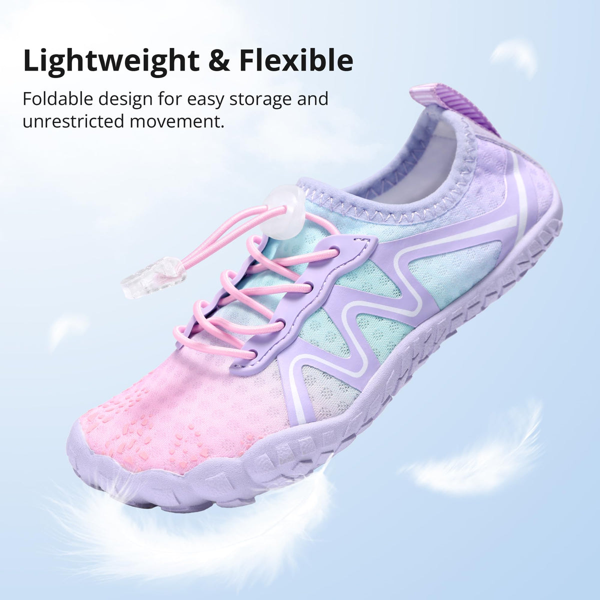 Stelle Kids Water Shoes Quick Dry Barefoot Drawstring(Mermaid Ombre,13ML)