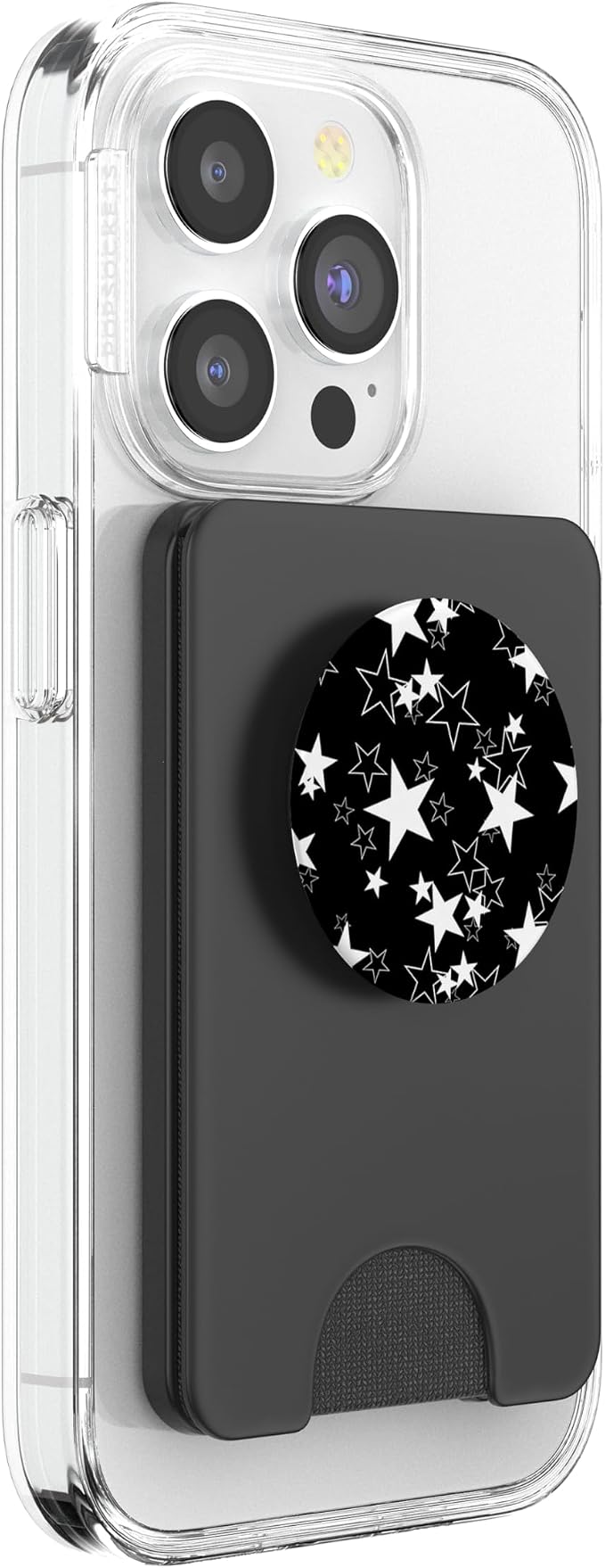 Pop Sockets Grip Stand Black Stars White PopSockets Adhesive PopGrip