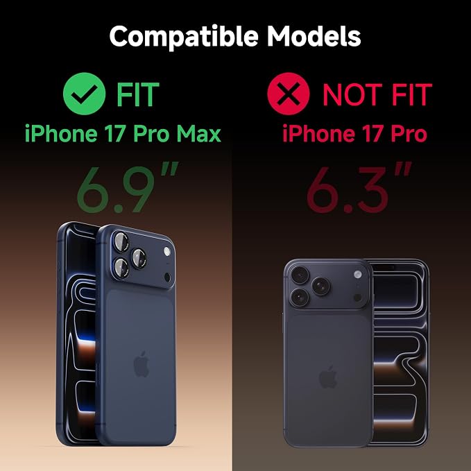 CACOE Metal Camera Lens Protector for iPhone 16Pro/16ProMax/14Pro/14ProMax | 9H Tempered Glass Aluminum Frame HD Clarity Scratch-Resistant Camera Screen Protector Cover Accessories Black