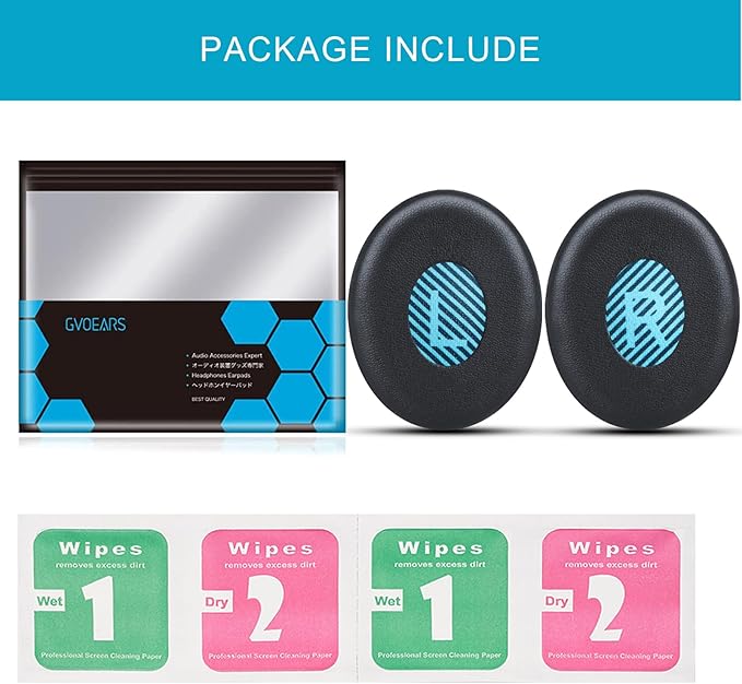 Ear Pads Replacement for Bose On-Ear 2 Headphones, GVOEARS Ear Cushion Pad for Bose OE2 / OE2i / SoundTrue OE/SoundLink On-Ear Wireless Headphones, Durable & Longer Lasting (Blue Pad)