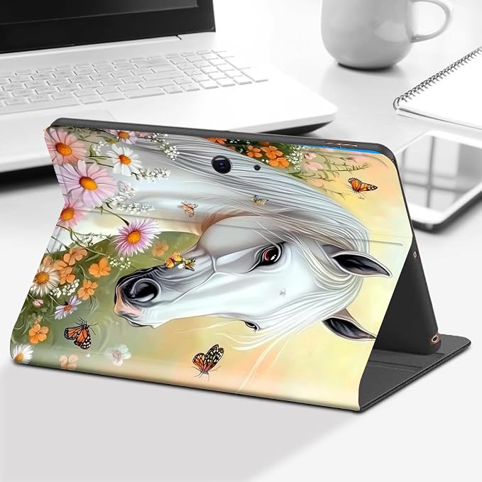 Case for Microsoft Surface Go 4/3/2/1 (2023/2021/2020/2018)-Slim PU Leather Lightweight Adjustable Stand Smart CoverAmerican Flag