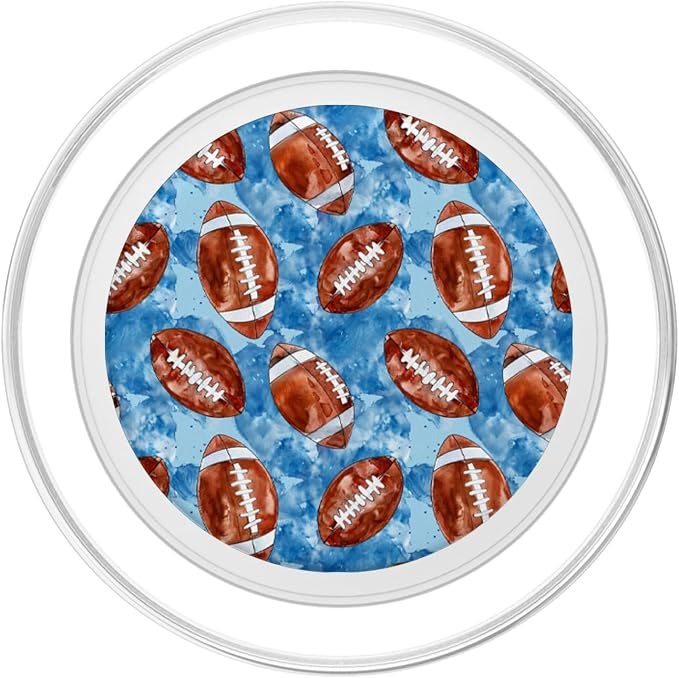 Blue Brown American Football Watercolor Sports Pattern PopSockets Adhesive PopGrip