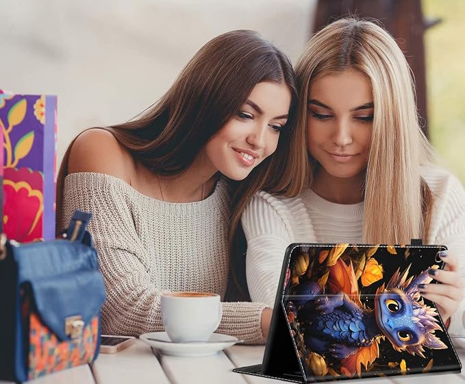 Case for All-New Amazon Fire HD 10 and 10 Plus Tablet (13th/11th Generation 2023/2021 Release) 10.1 Multi-Angle Smart Stand Cover Auto Sleep/Wake Skull and Fire