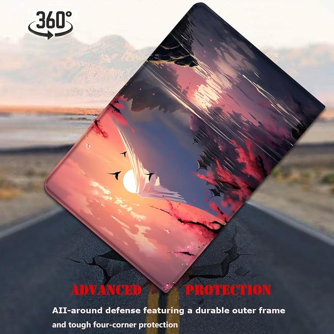 Case for Samsung Galaxy Tab A9 Plus 11 2023 Multi-Viewing Angles with Automatic Sleep/Wake Function for Samsung Galaxy A9+Tablet (SM-X210/X216/X218) American Flag Wolf