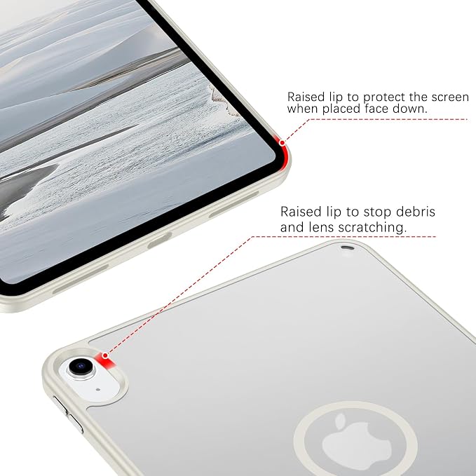 BENTOBEN Magnetic for iPad A16 Case (11th Generation 11 Inch 2025) iPad 10th Generation Case 10.9 inch 2022 Translucent Matte Slim Soft TPU Protective Tablet Cover for iPad 11th/10th Gen Black