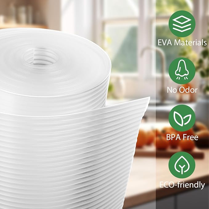 Anoak Shelf Liner Cabinet Liner, Non Adhesive Drawer Liner, Washable 12 Inch x 20 FT x 4Rolls Waterproof Durable Non-Slip Shelf Liner for Kitchen, Drawer, Refrigerator