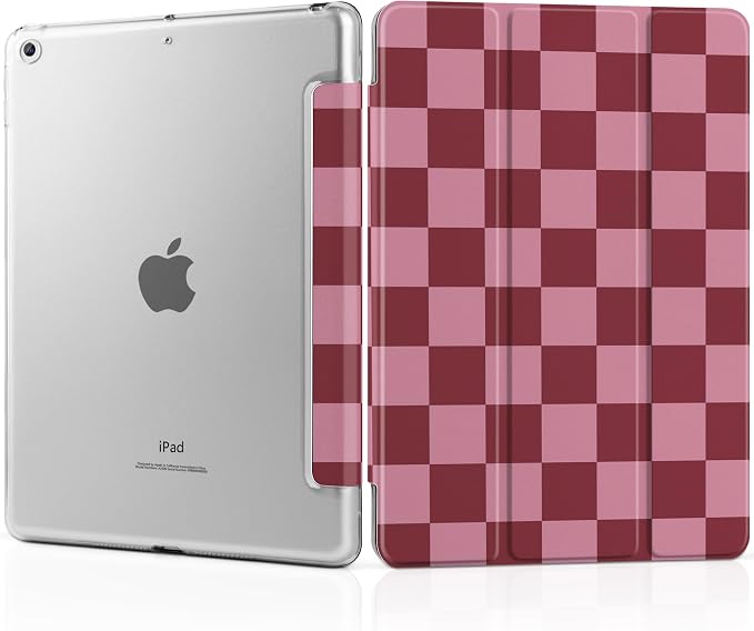 Compatible with iPad 10.2 Inch Case 2021 2020 2019 Smart Lightweight Trifold Stand Hard Plastic Transparent Cover Support Auto Sleep/Wake for iPad 10.2 9th/8th/7th Gen - Bear &amp Cherry