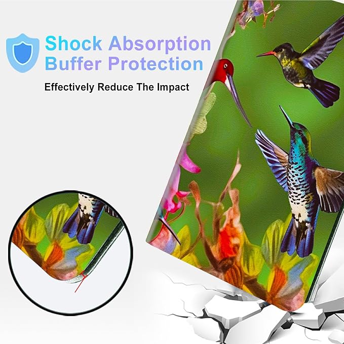 for Microsoft Surface GO 3/GO 2 Case with Adjustable Stand &amp Auto Wake/Sleep PU Leather Slim Smart Protect Cover - African Women Red Hair