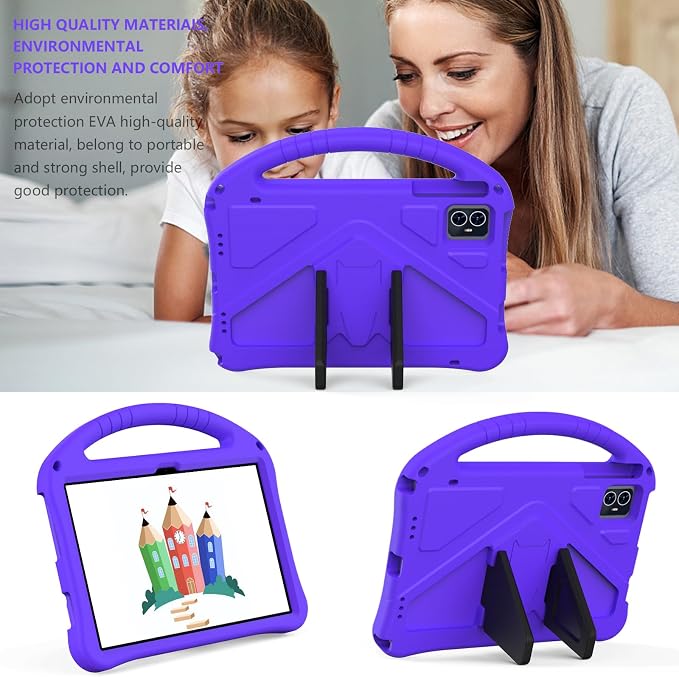 for Revvl Tab 2 Case 2025 Kids EVA Cover with Strap Handle Stand for Tmobile Revvl Tab 2 Case 10.1'' Black