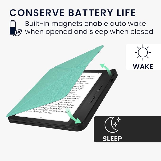 kwmobile Cover for Kobo Libra H2O Case - Slim PU Leather eReader Cover with Stand and auto Sleep funktion - Dark Blue