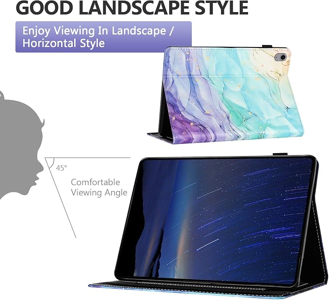 Dteck for iPad A16/10th Generation 10.9 Inch 2022 Case with Pencil HolderPremium PU Leather Folio Multiple Viewing Angles Stand Cover Auto Wake/Sleep Protective Tablet Cases for Women MenBookshelf