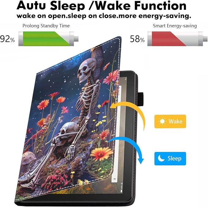 Case for Amazon Kindle Fire HD 8/Fire HD 8 Plus Tablet (12th/10th Generation 2024/2022/2020 Release) - PU Leather Folio Cover with Smart Auto Wake/Sleep Bald Eagle