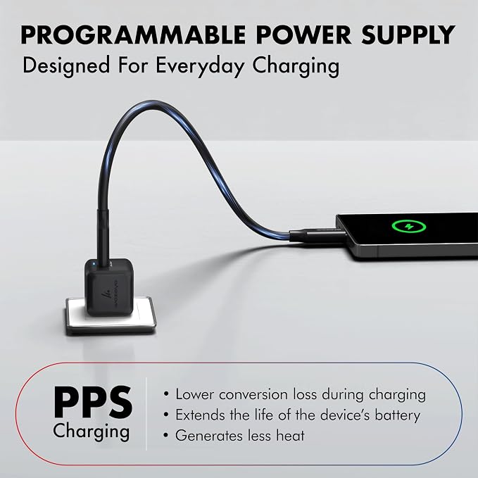 PD 30W Wozoyo GaN Charger Type-C Fast Charger Compatible for iPhone 17/16/16 Pro Max/15 Series/iPad Pro Smartphones &amp Tablets QC 3.0Compact Foldable Plug Design Smart Power Delivery