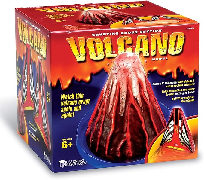 Learning Resources Erupting Cross-Section Volcano Model - Educational Science Projects Kits for Kids, STEM, Chemistry for Students, Classroom and Teacher Must Haves, Back to School Experiments