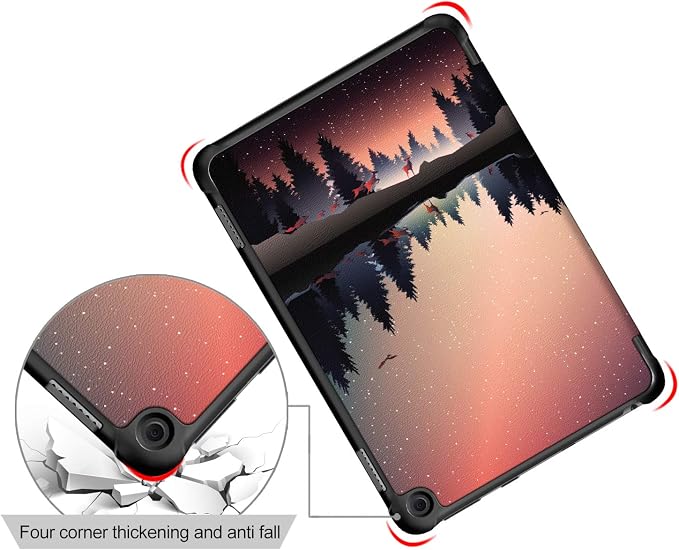 Slim Case for Amazon Fire Max 11 Tablet (13th Generation 2023 Release) Trifold Lightweight Hard Shell PU Leather Stand Folio Protective Cover with Auto Wake/Sleep Colored Graffiti Doodle