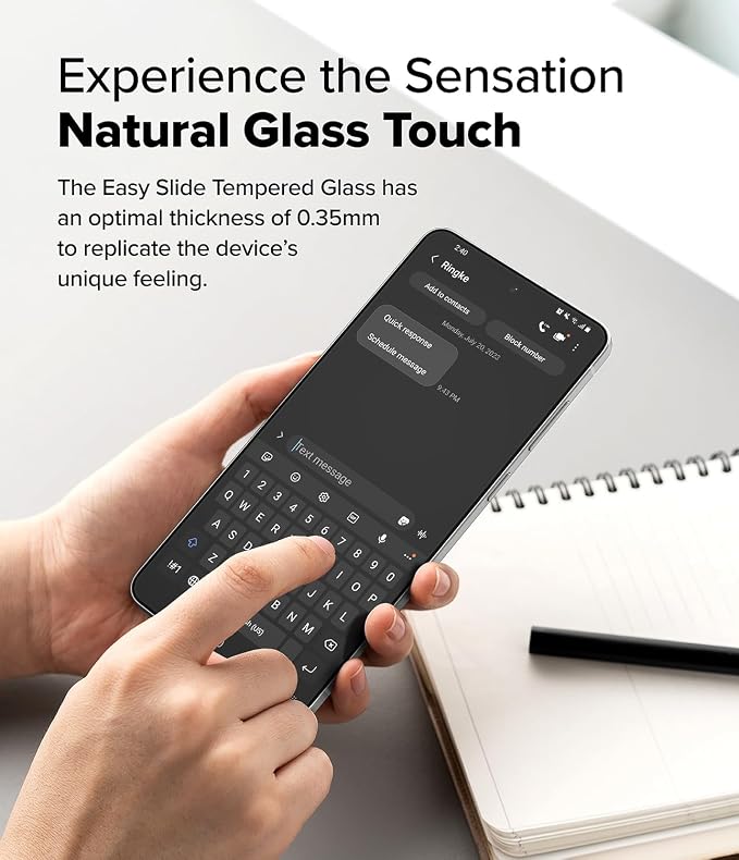 Ringke for Samsung Galaxy A35 5G Screen Protector [Easy Slide 2 Pack] | Easy Installation with Alignment Tool Case Friendly Premium 9H Hardness Tempered Glass