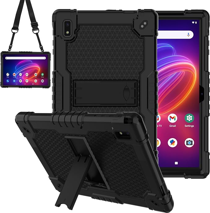 case for BYYBUO SmartPad A10_L 10.1 inch Android Tablet Shockproof Kids Friendly Protective Case+Shoulder Strap Kickstand for BYYBUO SmartPad A10 10.1 inch Tablet (Black)