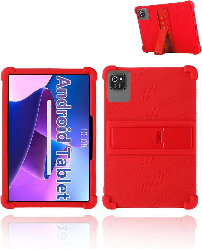for kelankeke K10 Android 10-Inch TabletUYRUREL Skin-Friendly Soft Silicone Protective CaseFull Protection Against Drops and Scratcheswith Adjustable Viewing StandBlack.