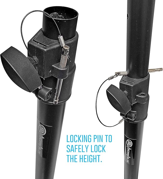 AxcessAbles Studio Monitor Speaker Stands Pair. 80lb Capacity per Stand. Adjustable Height 26" - 42". Metal Constructed Stands Ideal for Surround Sound, Bookshelf and Monitoring Speakers