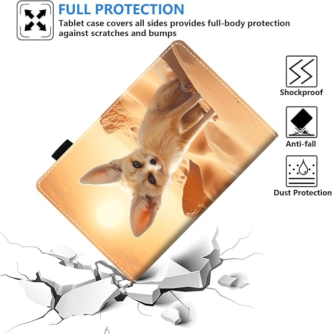 Case for Amazon Fire HD 8/HD 8 Plus Tablet (8 12th/10th Generation 2024/2022/2020 Release) Slim PU Leather Stand Folio Cover with Auto Wake Sleep African Woman Wolf