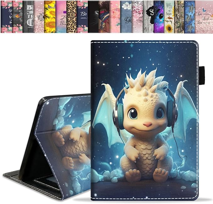Case for Amazon Kindle Fire HD 10 Tablet 10.1 (9th/7th Generation 2019/2017 Release) Slim Folding Stand Folio Cover with Card Slot &amp Auto Wake/Sleep - African American Girl