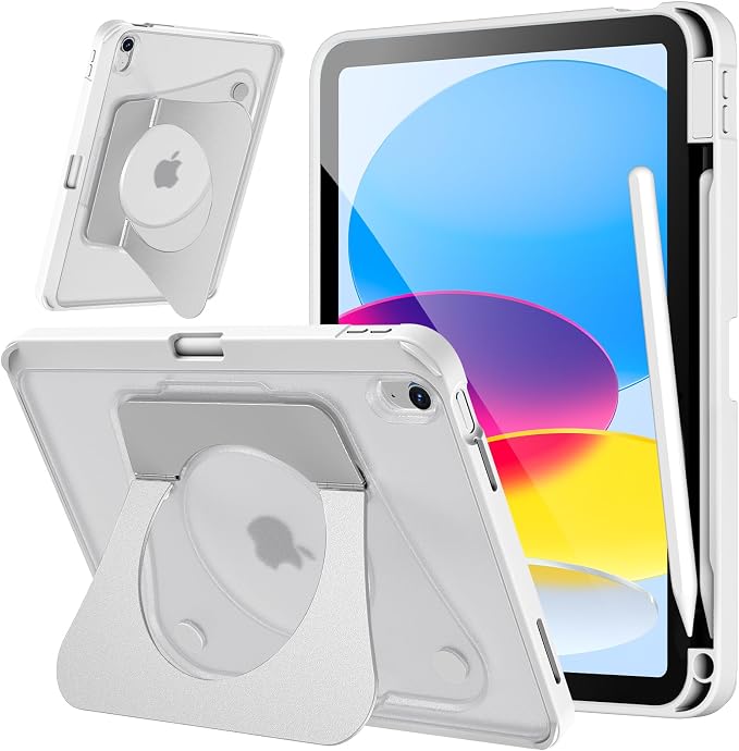Case for iPad Air 11-inch (M4 2026/ M3 2025/ M2 2024) &amp 10.9-inch (5th/ 4th Gen) 2022/2020Dual Metal Foldable Stand Any Angle Support with Pencil Holder (Black)